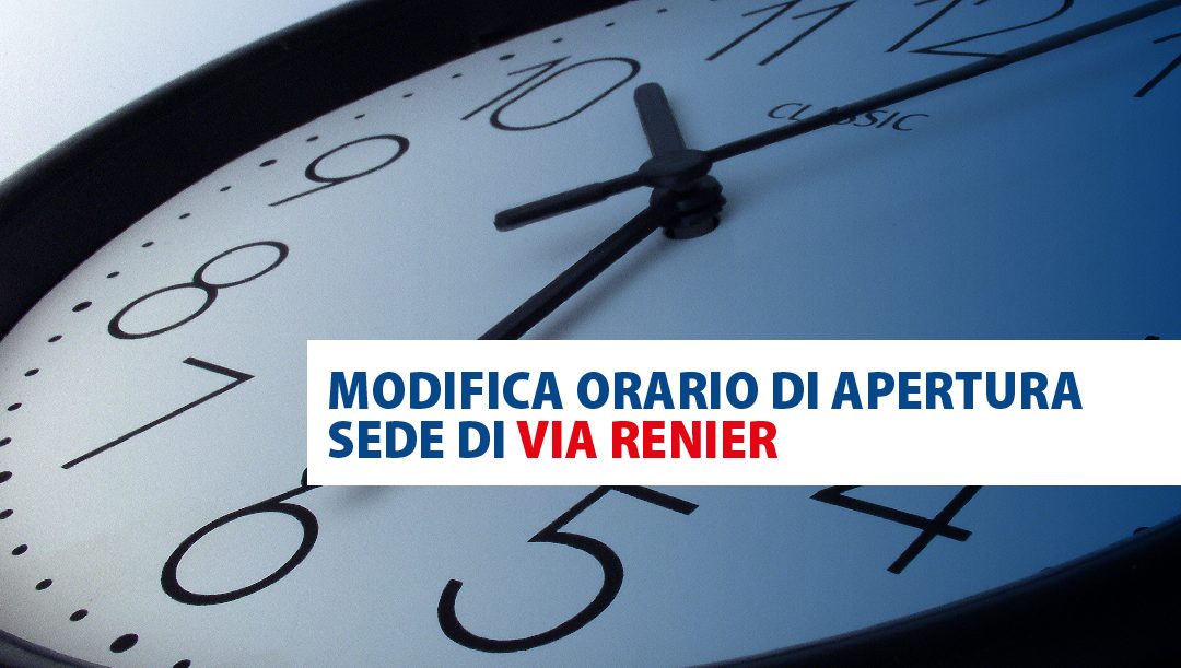 MODIFICA ORARIO VIA RENIER